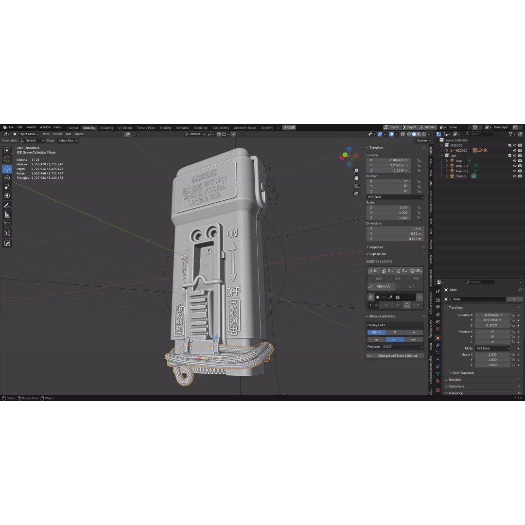 MS-2000 M2 Strobe Marker Light 3D Model – High Poly Game Asset, Blender - View 18