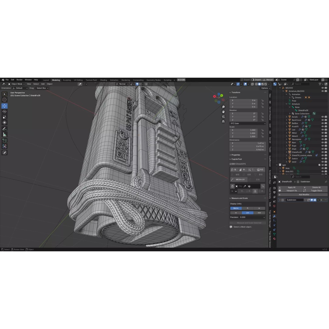 MS-2000 M2 Strobe Marker Light 3D Model – High Poly Game Asset, Blender - View 20