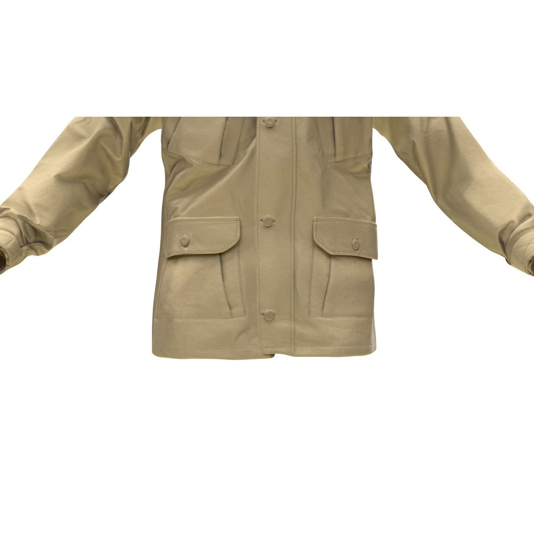 Jacket 3D Model – Low Poly Rigged Military Outfit, FBX, Blender - View 11