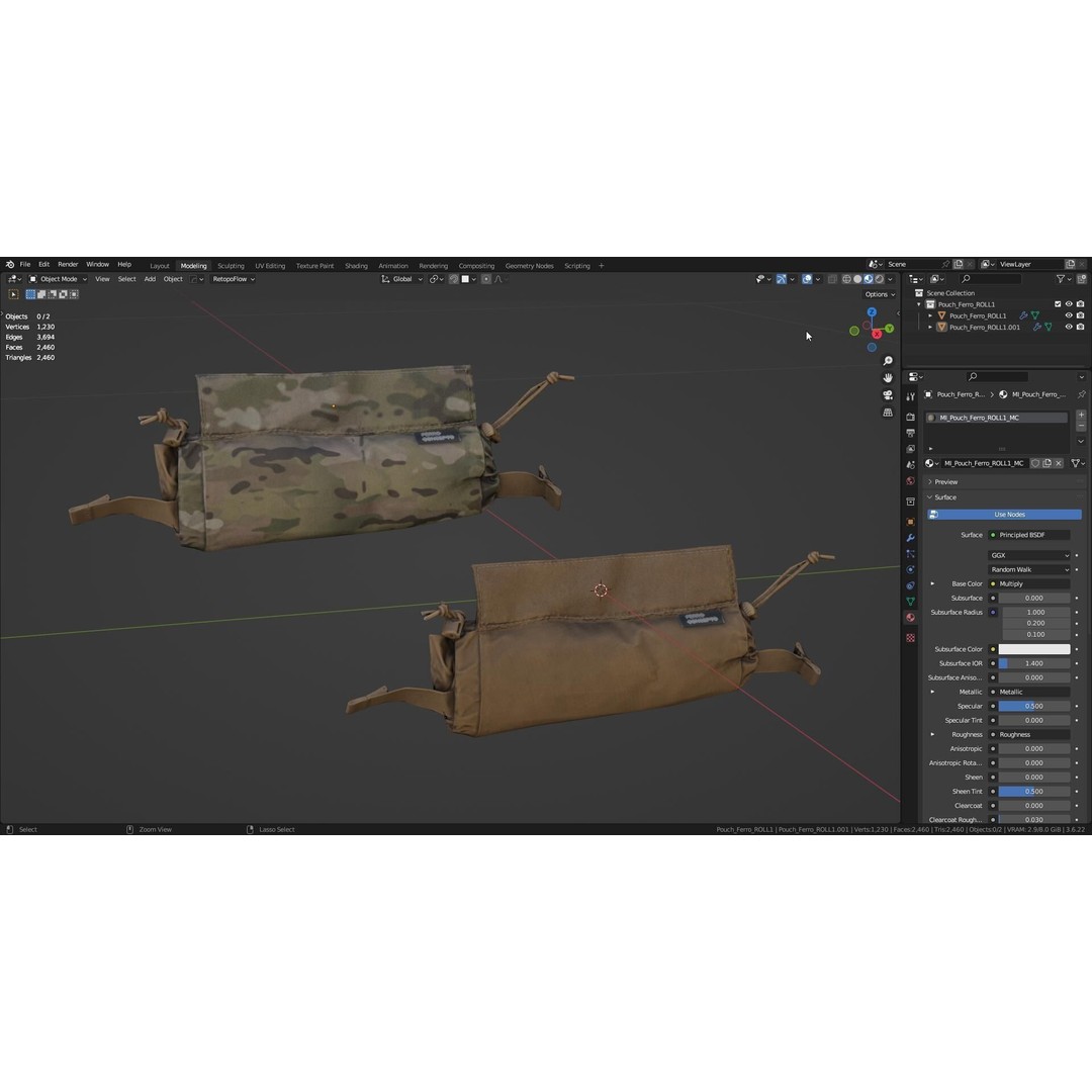 ROLL1 Trauma Pouch 3D Model – Low Poly Game-Ready Asset, FBX, OBJ