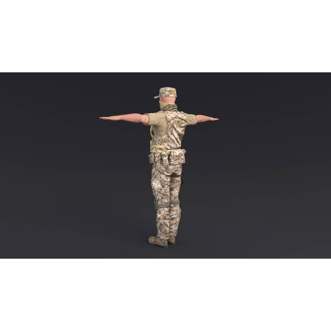 Soldier 3D Model – Rigged Low-Poly Character, FBX, OBJ - View 5