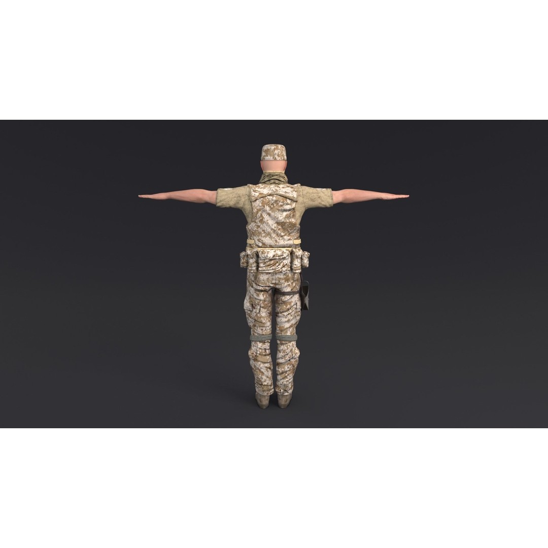 Soldier 3D Model – Rigged Low-Poly Character, FBX, OBJ - View 6