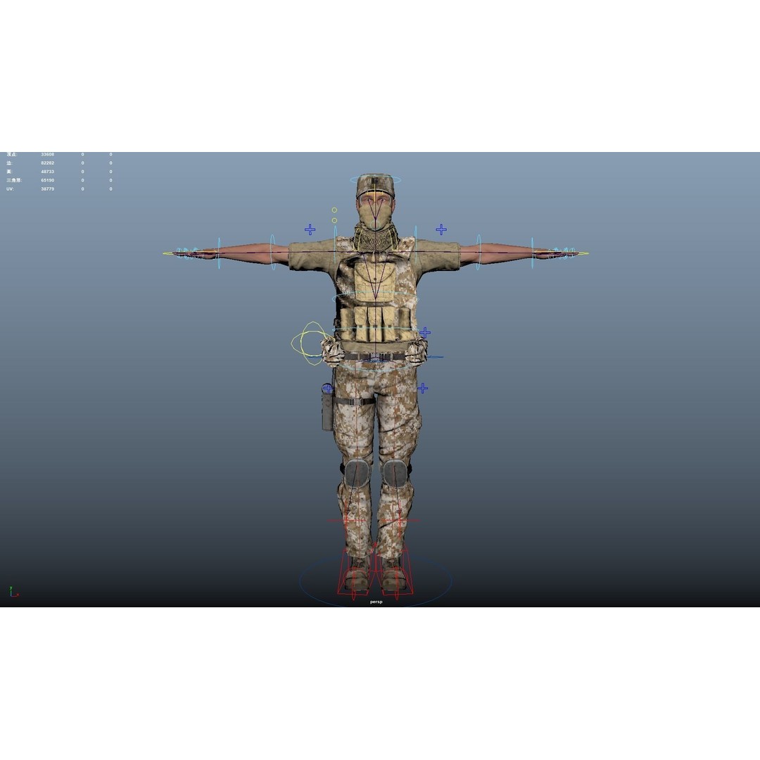 Soldier 3D Model – Rigged Low-Poly Character, FBX, OBJ - View 8