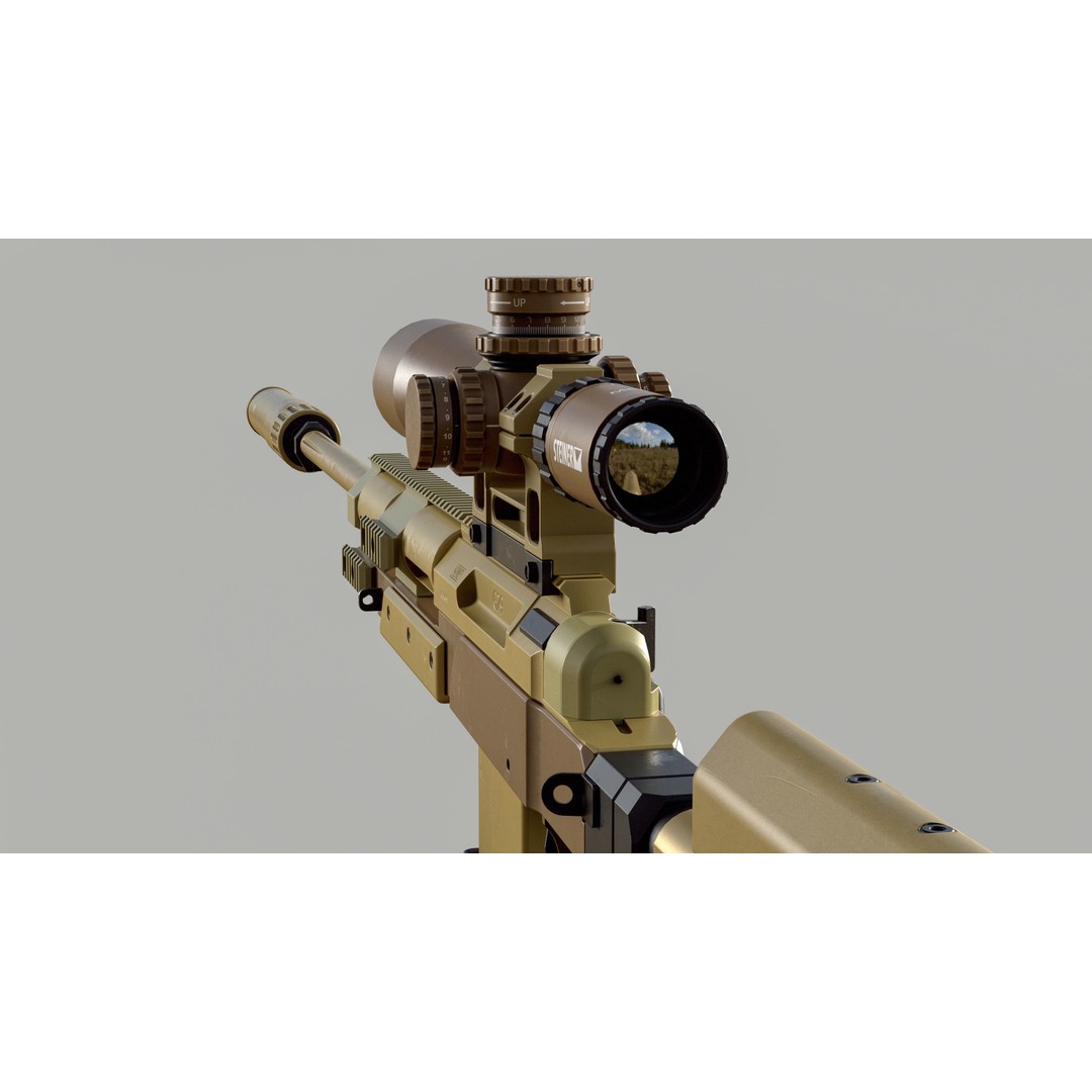 Haenel RS9 3D Model – Low Poly Game Ready Rifle, FBX - View 11