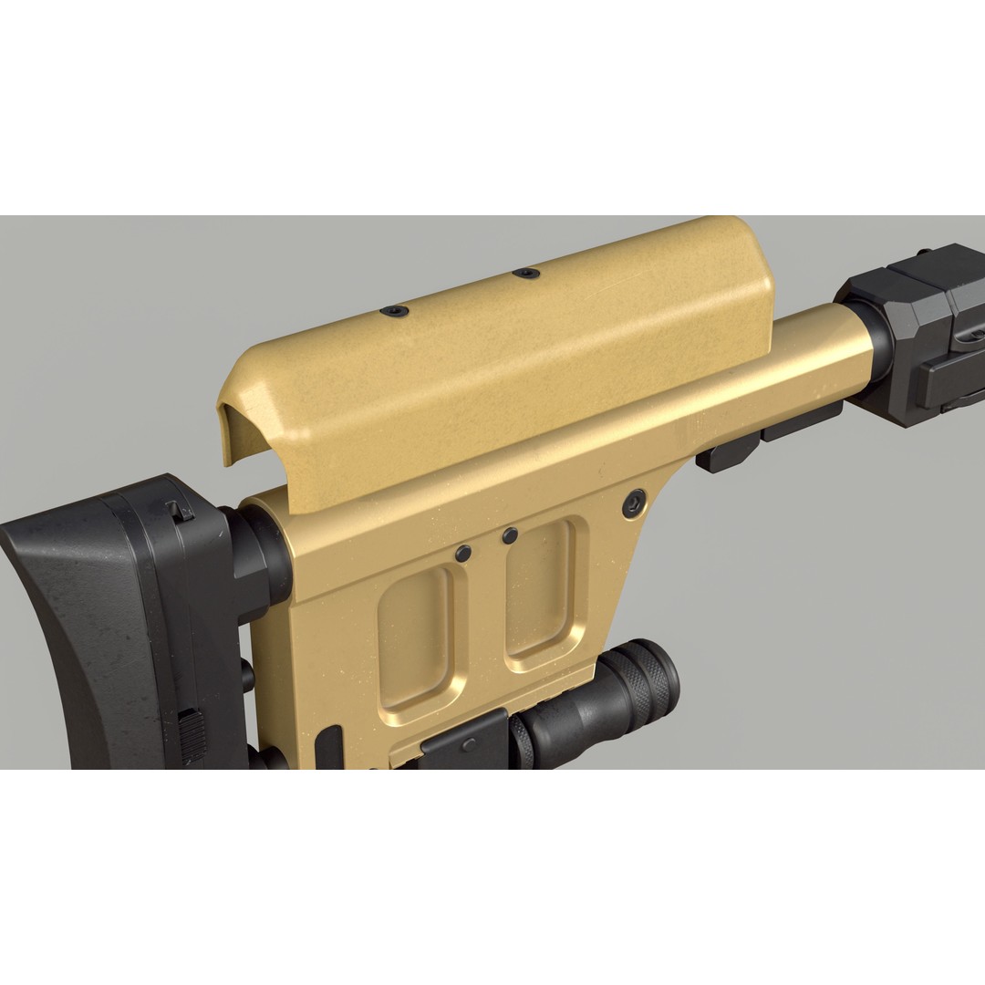 Haenel RS9 3D Model – Low Poly Game Ready Rifle, FBX - View 21