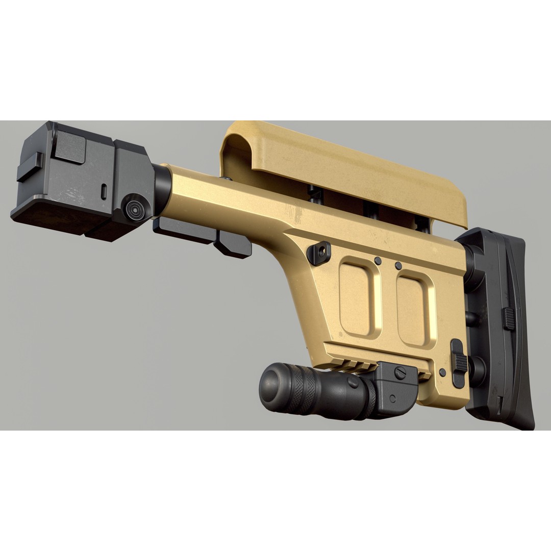 Haenel RS9 3D Model – Low Poly Game Ready Rifle, FBX - View 22