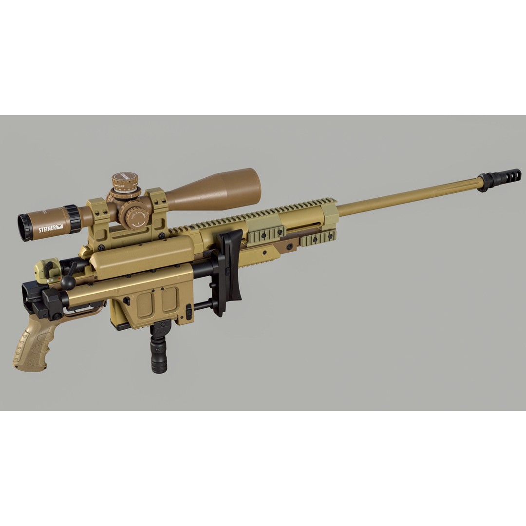 Haenel RS9 3D Model – Low Poly Game Ready Rifle, FBX - View 7