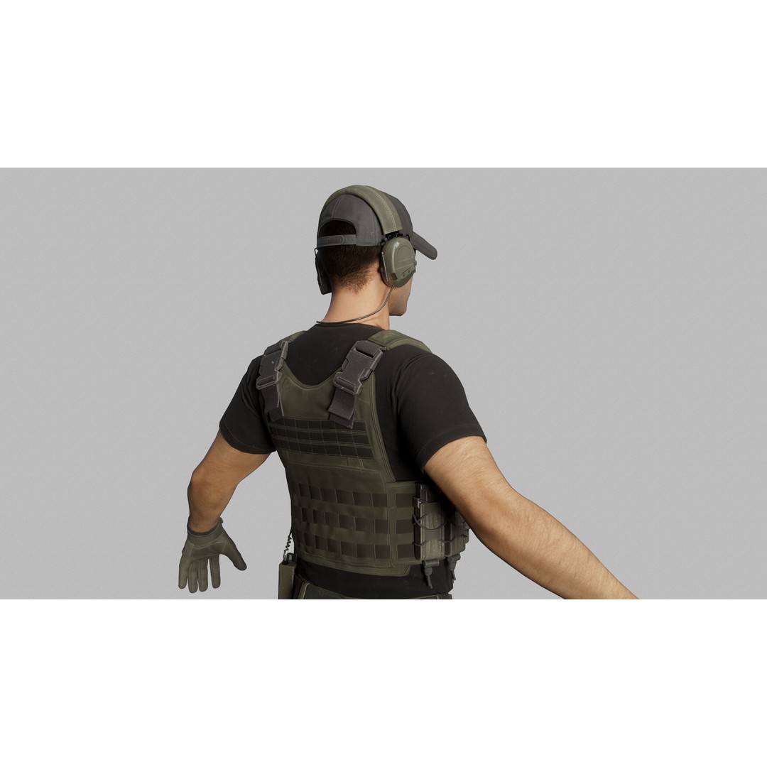 Modern US Soldier 3D Model – Low Poly Game-Ready Character, FBX, Blender - View 13