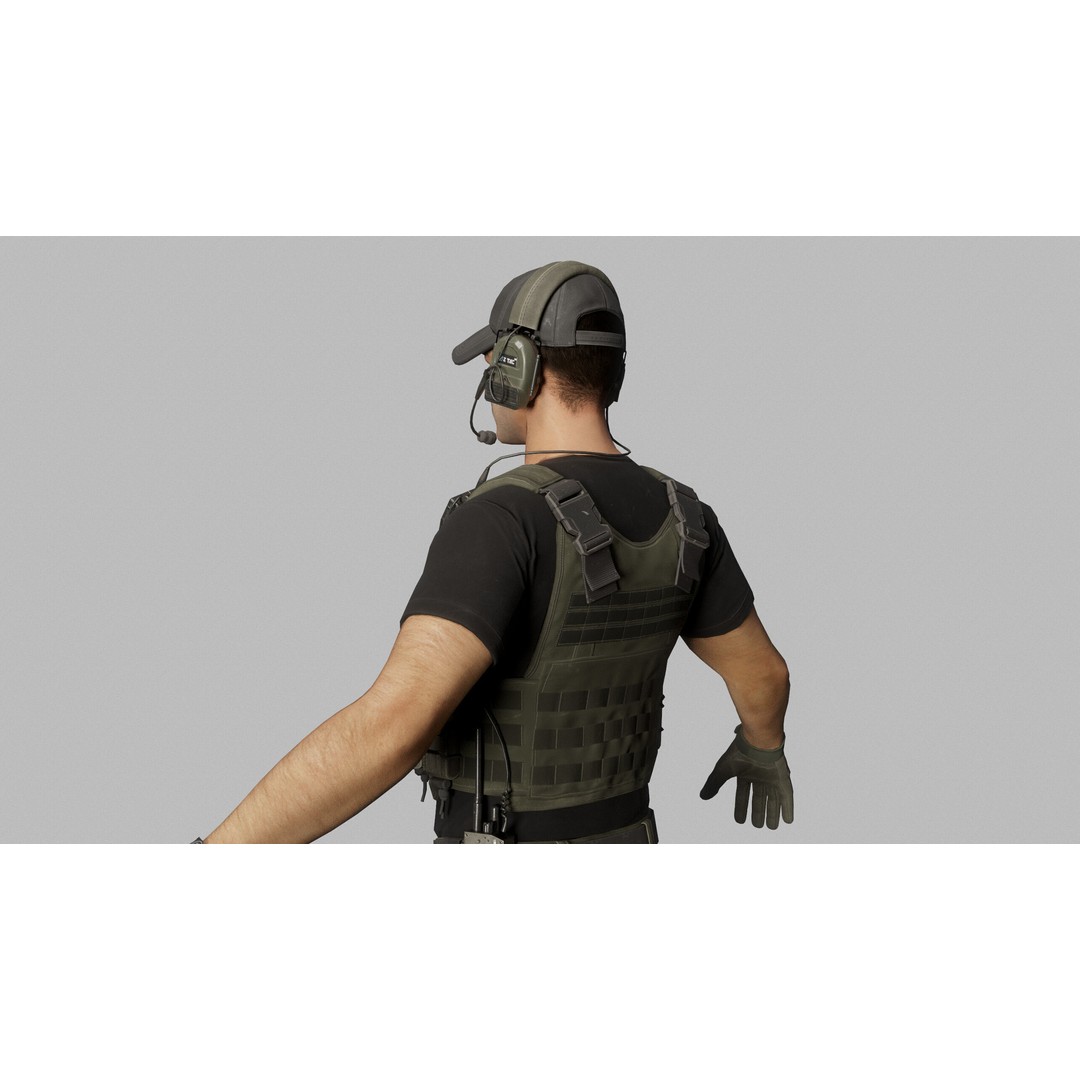 Modern US Soldier 3D Model – Low Poly Game-Ready Character, FBX, Blender - View 14