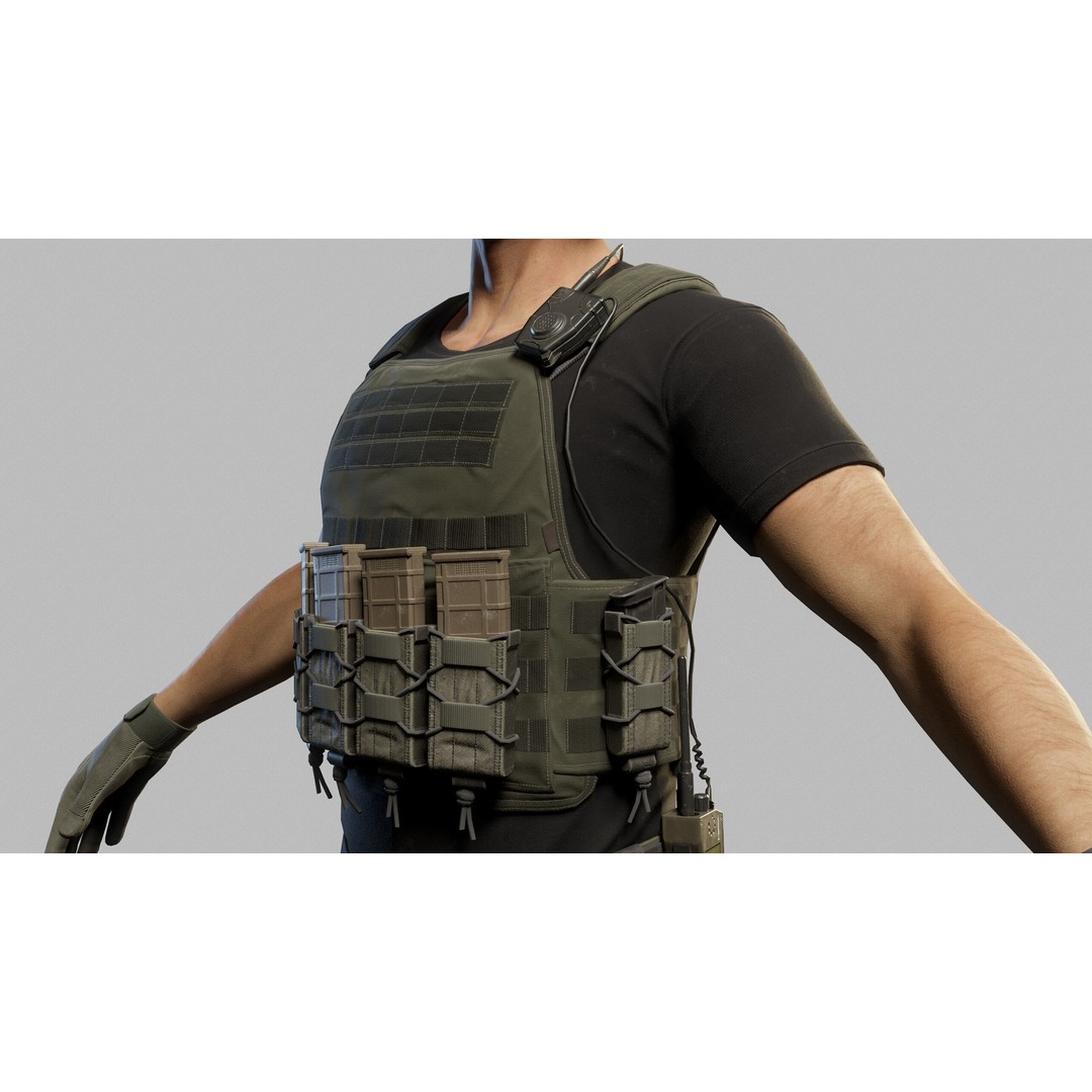 Modern US Soldier 3D Model – Low Poly Game-Ready Character, FBX, Blender - View 15