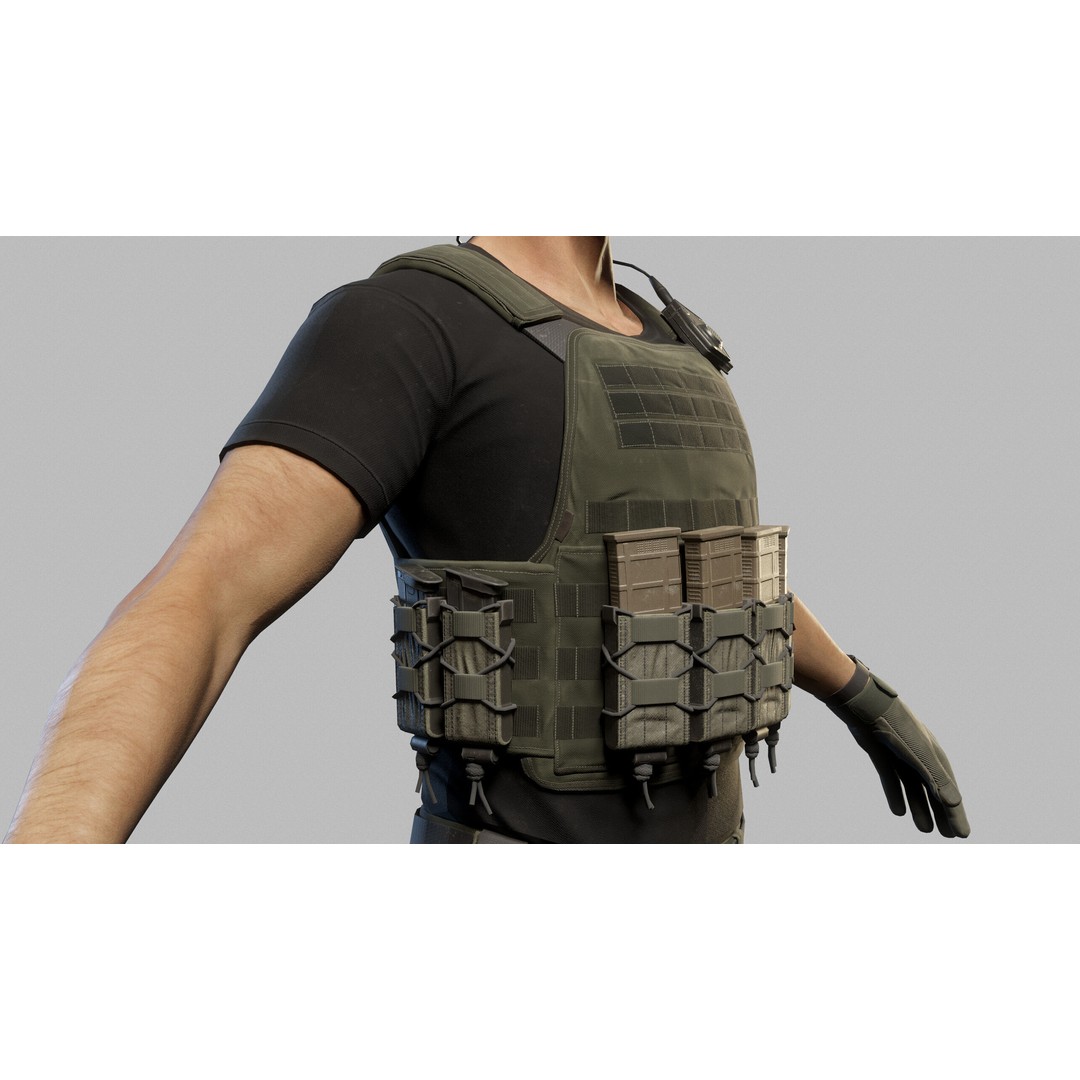 Modern US Soldier 3D Model – Low Poly Game-Ready Character, FBX, Blender - View 16