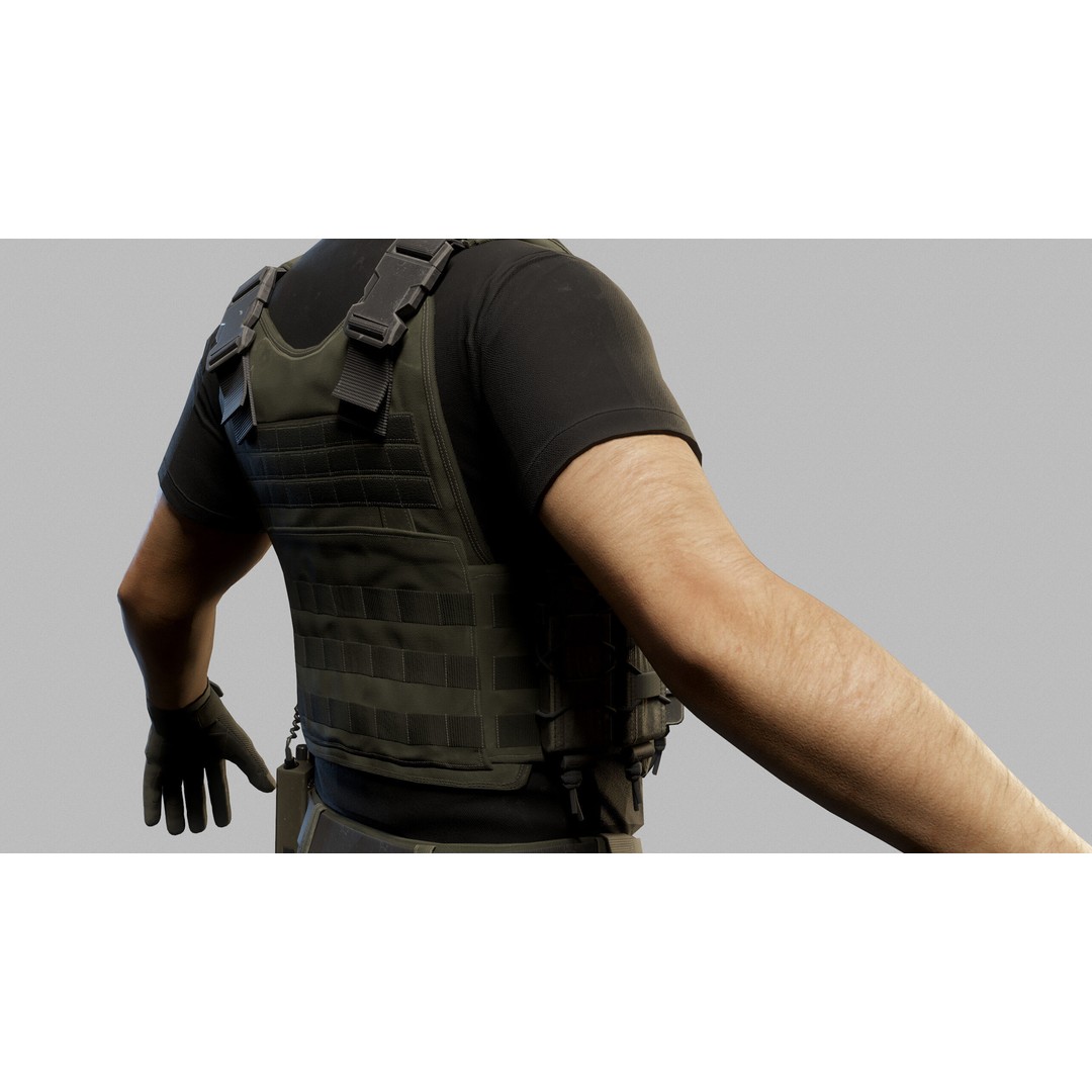 Modern US Soldier 3D Model – Low Poly Game-Ready Character, FBX, Blender - View 17