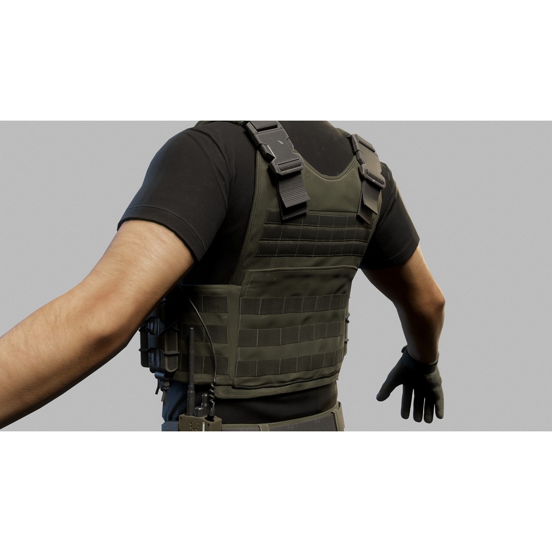 Modern US Soldier 3D Model – Low Poly Game-Ready Character, FBX, Blender - View 18
