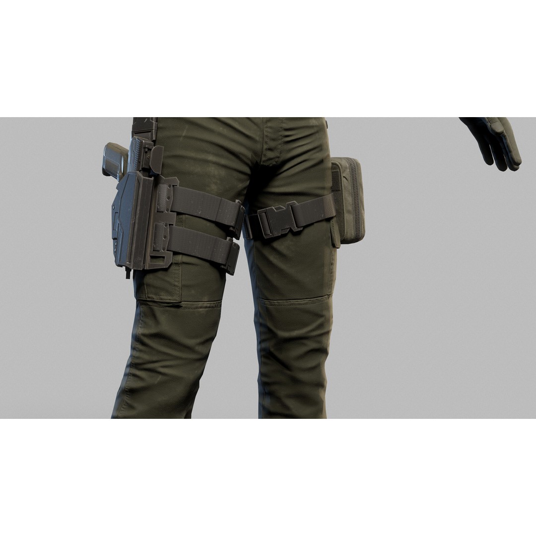Modern US Soldier 3D Model – Low Poly Game-Ready Character, FBX, Blender - View 20