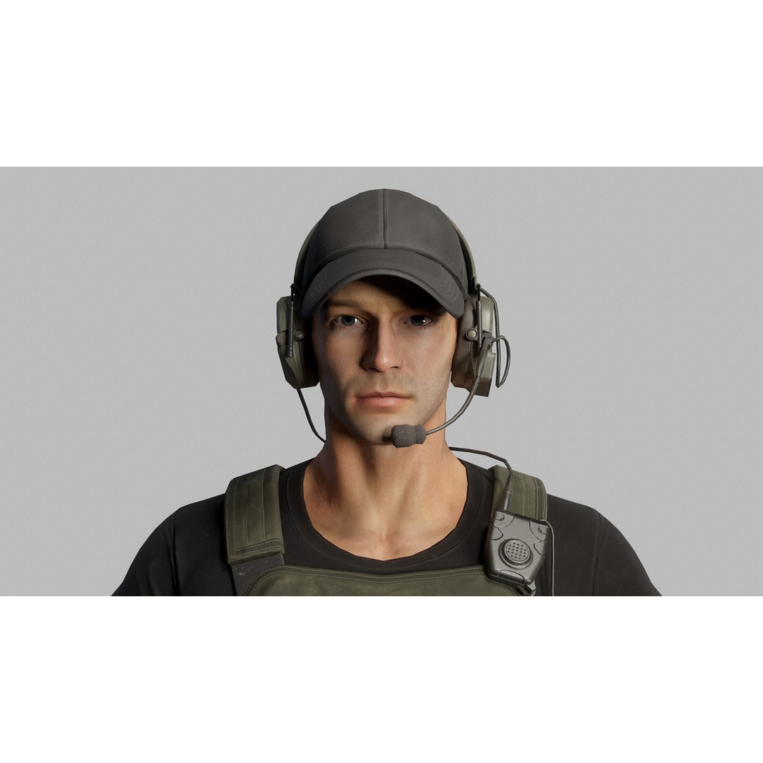 Modern US Soldier 3D Model – Low Poly Game-Ready Character, FBX, Blender - View 3