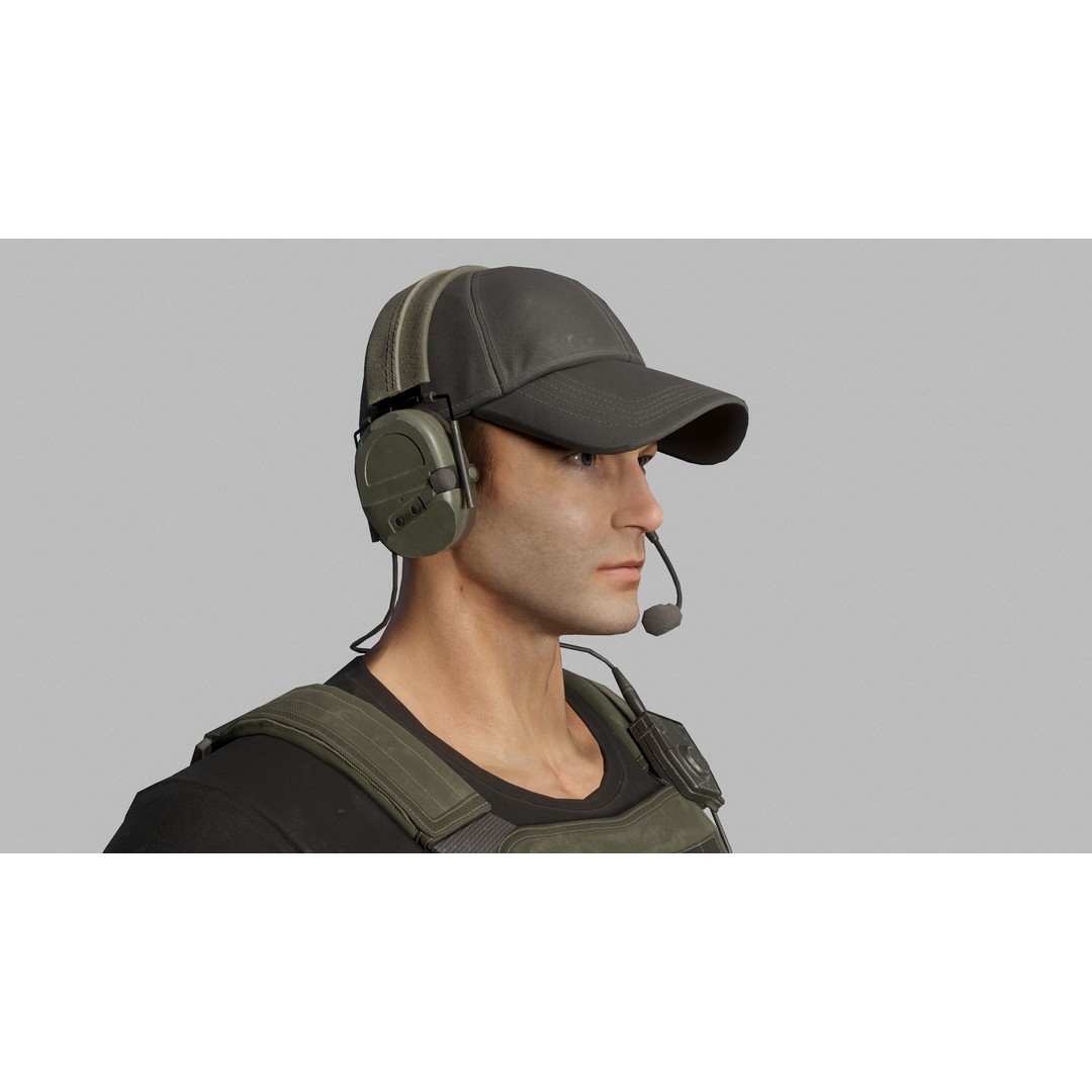 Modern US Soldier 3D Model – Low Poly Game-Ready Character, FBX, Blender - View 4