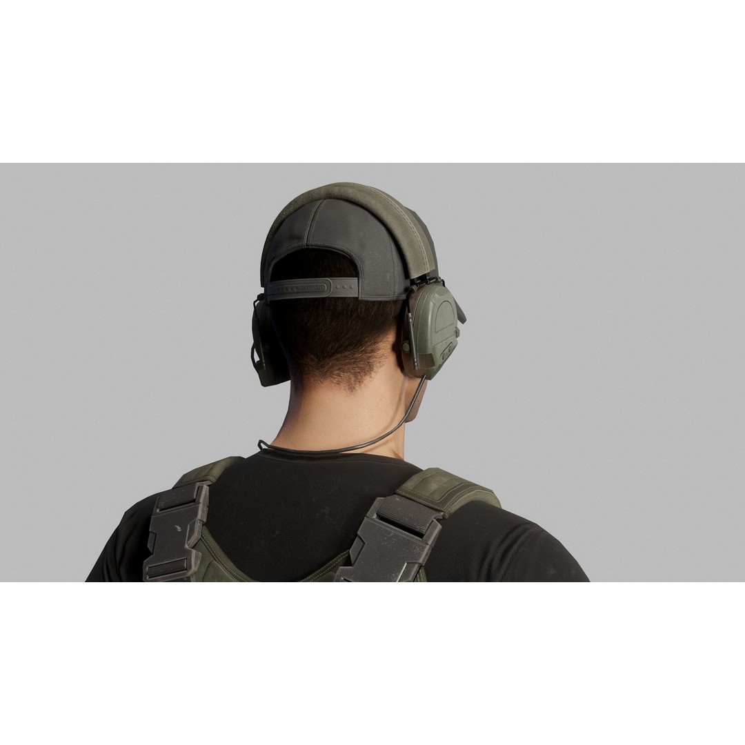 Modern US Soldier 3D Model – Low Poly Game-Ready Character, FBX, Blender - View 6