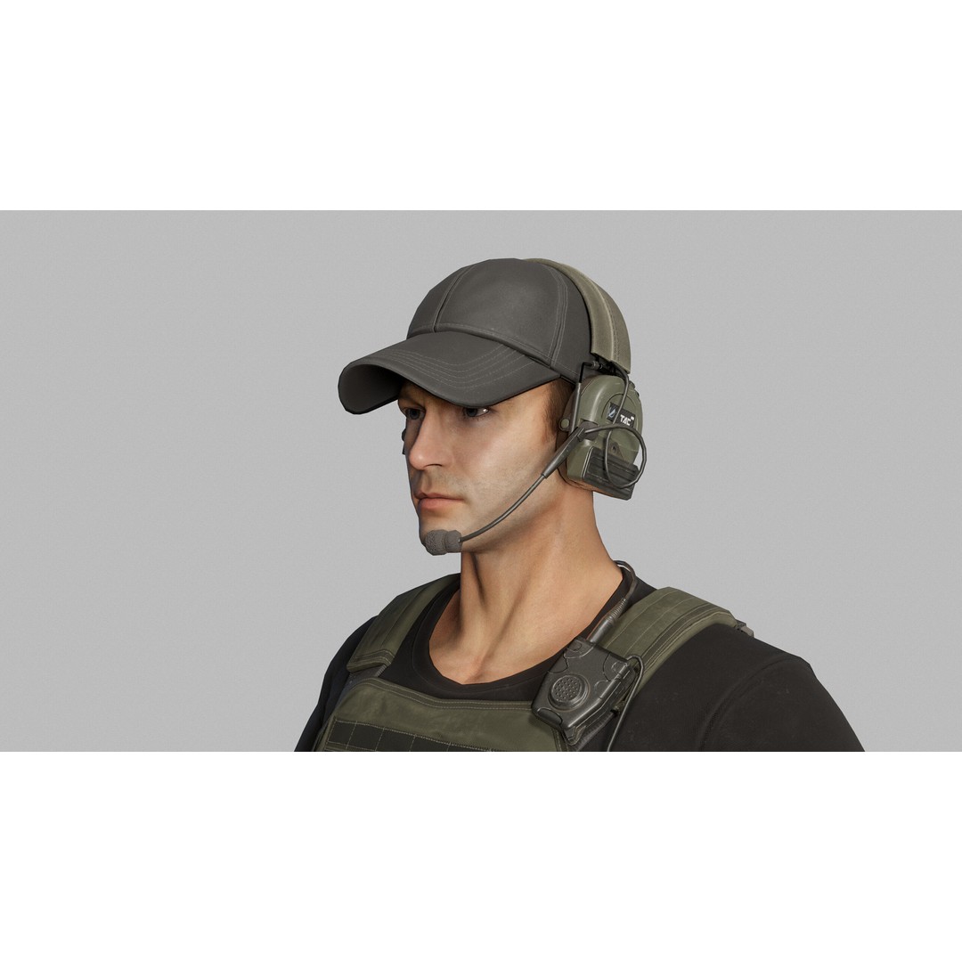 Modern US Soldier 3D Model – Low Poly Game-Ready Character, FBX, Blender - View 8