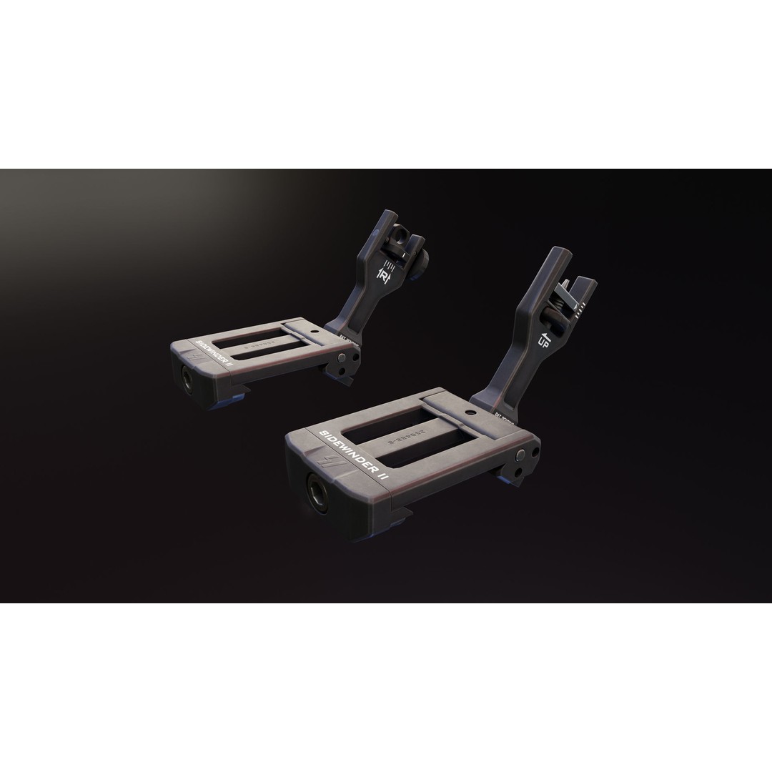 Sidewinder 2 BUIS Sights 3D Model – Low Poly PBR Asset, FBX - View 4