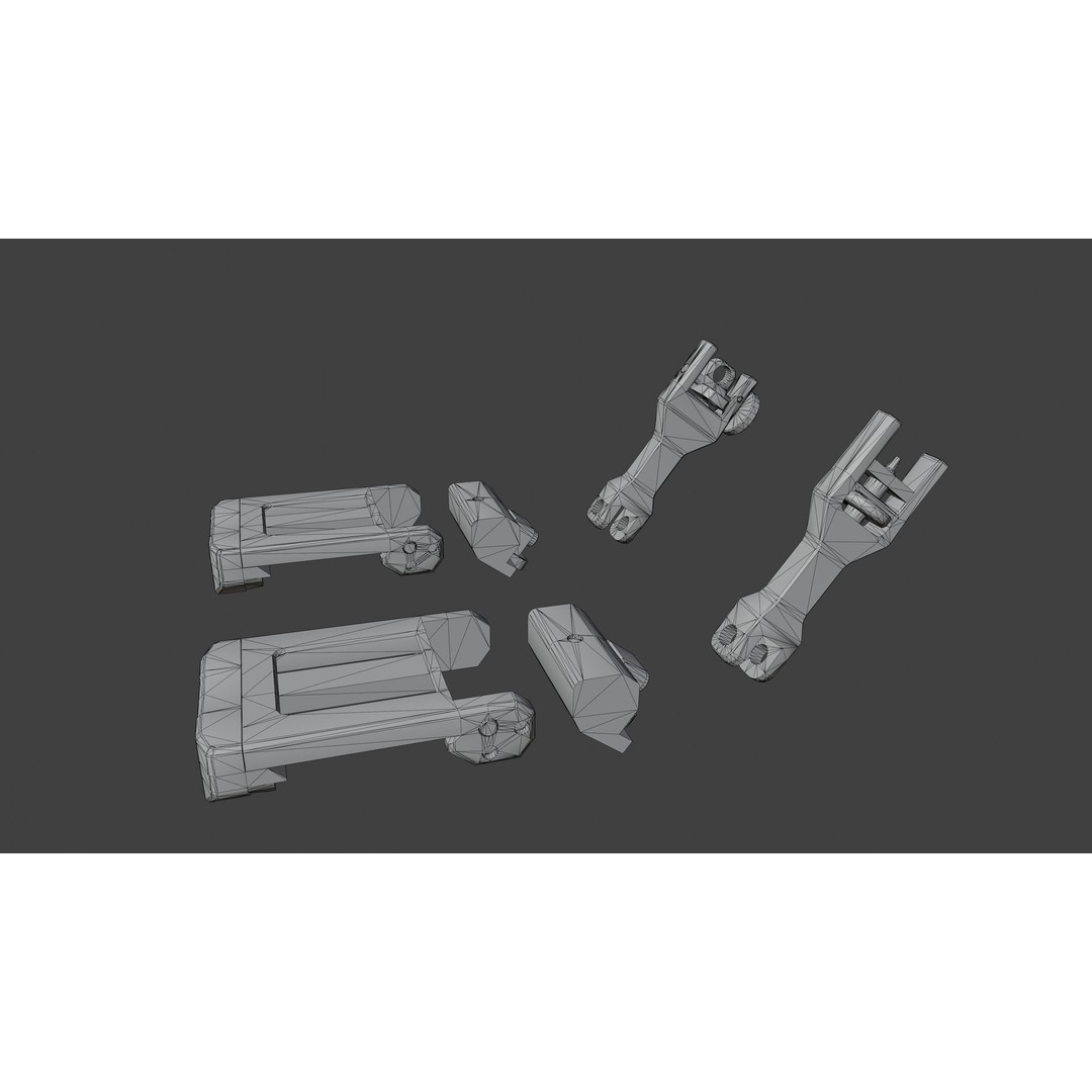 Sidewinder 2 BUIS Sights 3D Model – Low Poly PBR Asset, FBX - View 7