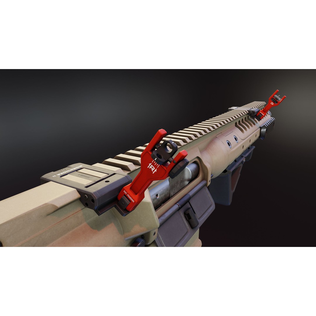 Sidewinder 2 BUIS Sights 3D Model – Low Poly PBR Asset, FBX - View 9