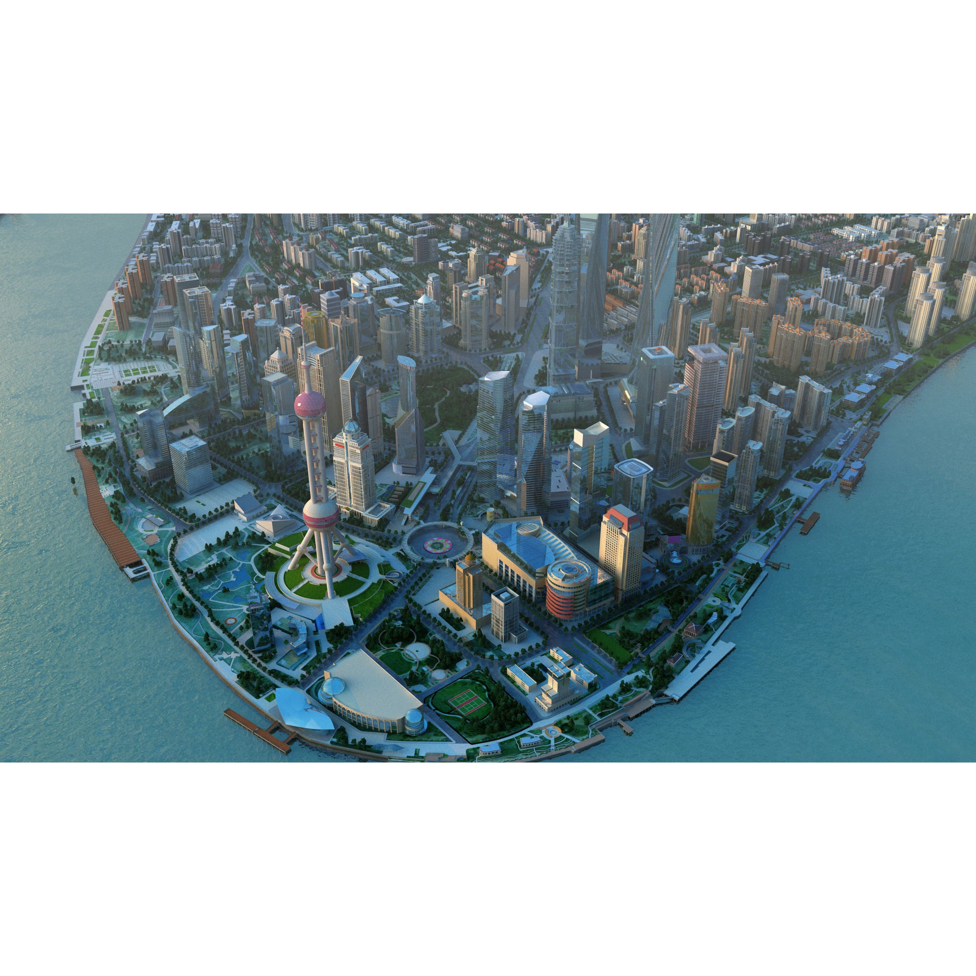 Shanghai Cityscape - High-Quality 3D Model - View 10