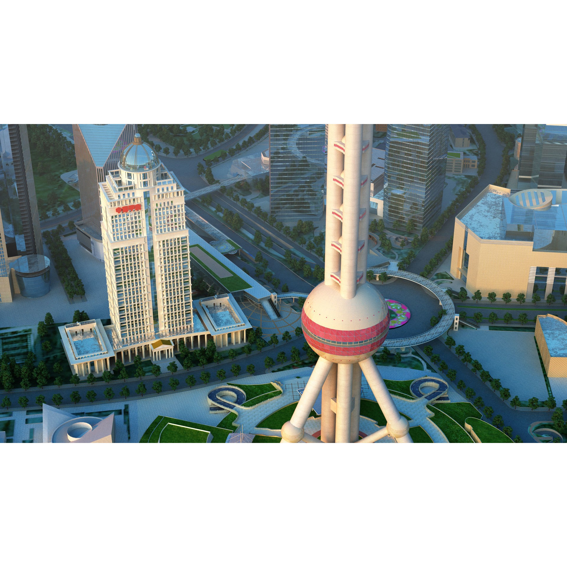 Shanghai Cityscape - High-Quality 3D Model - View 11