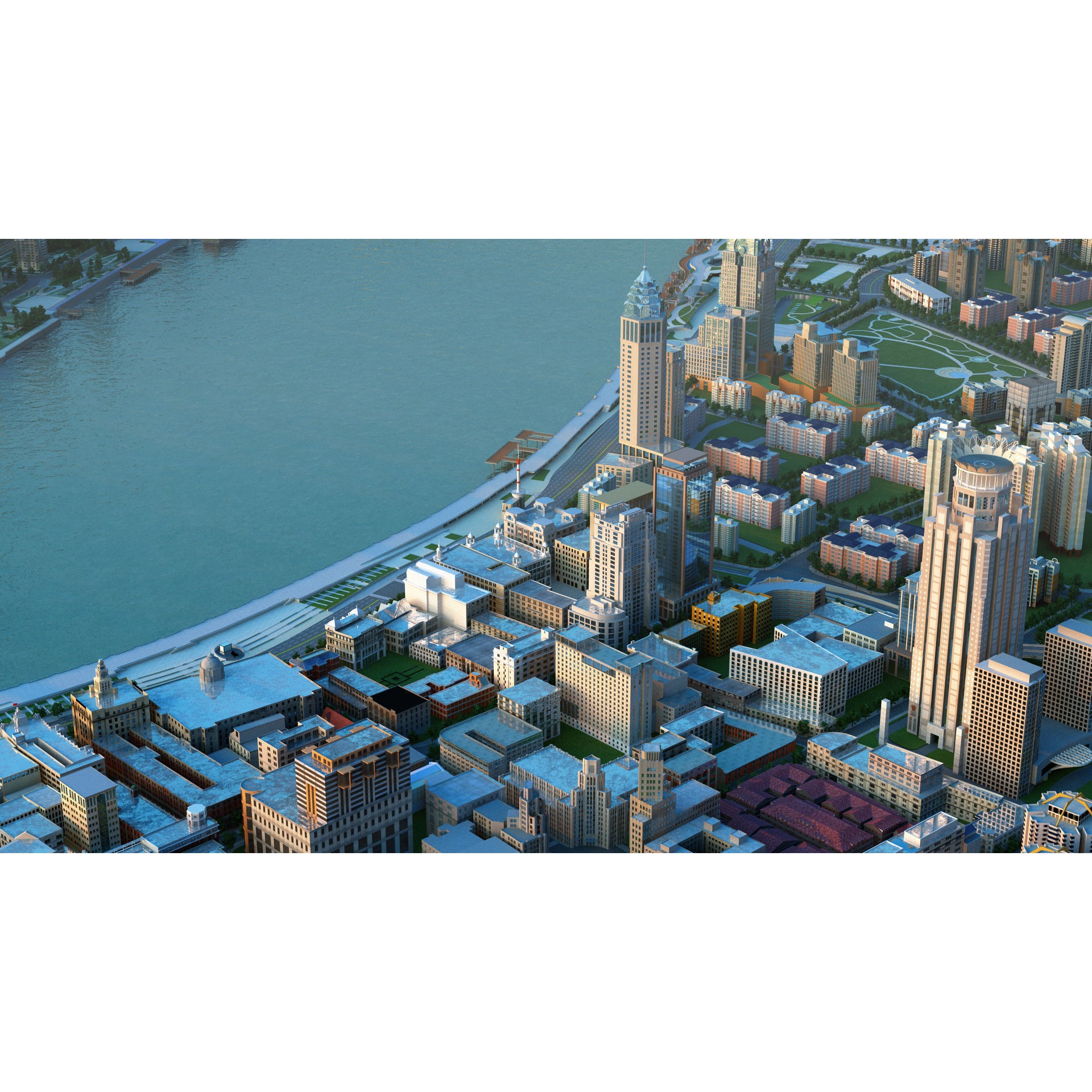 Shanghai Cityscape - High-Quality 3D Model - View 14