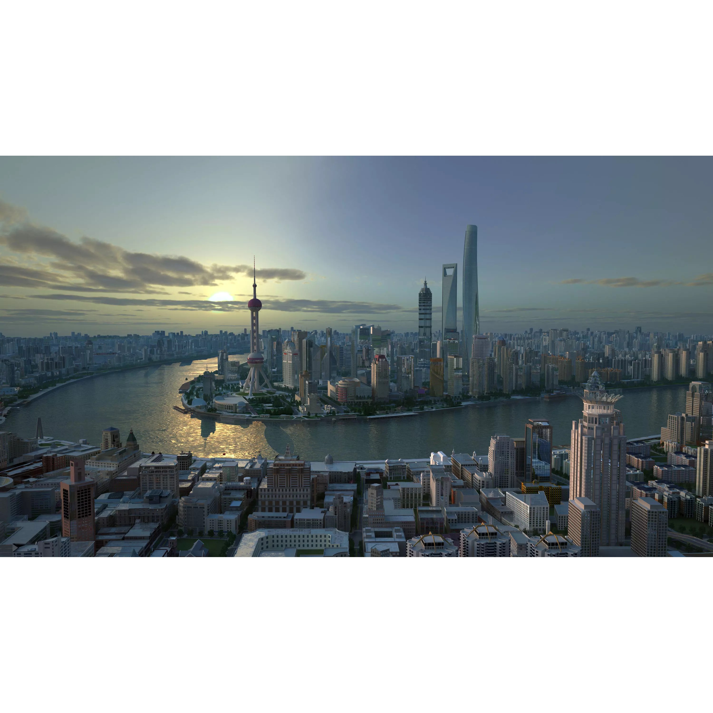 Shanghai Cityscape - High-Quality 3D Model - View 2