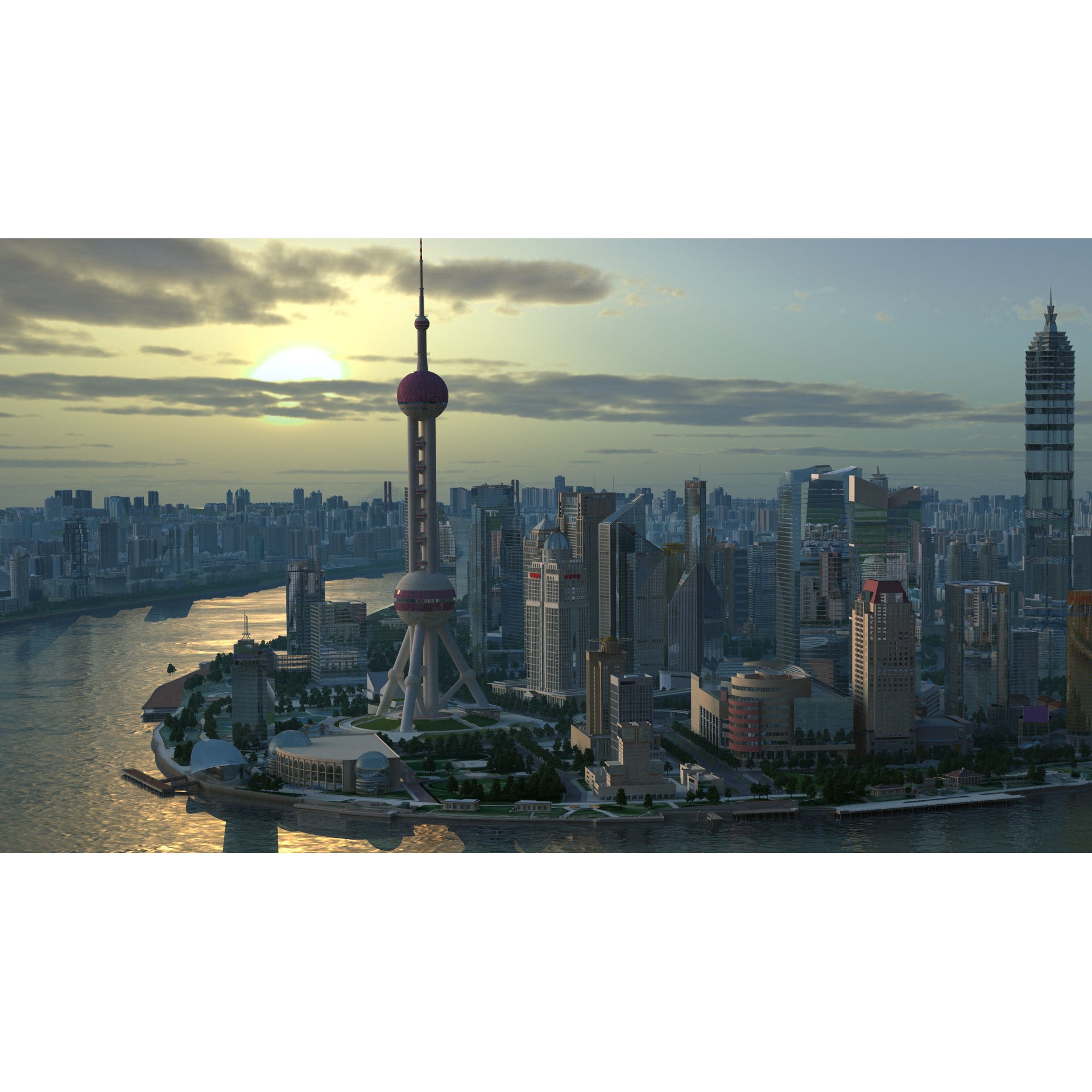 Shanghai Cityscape - High-Quality 3D Model - View 3