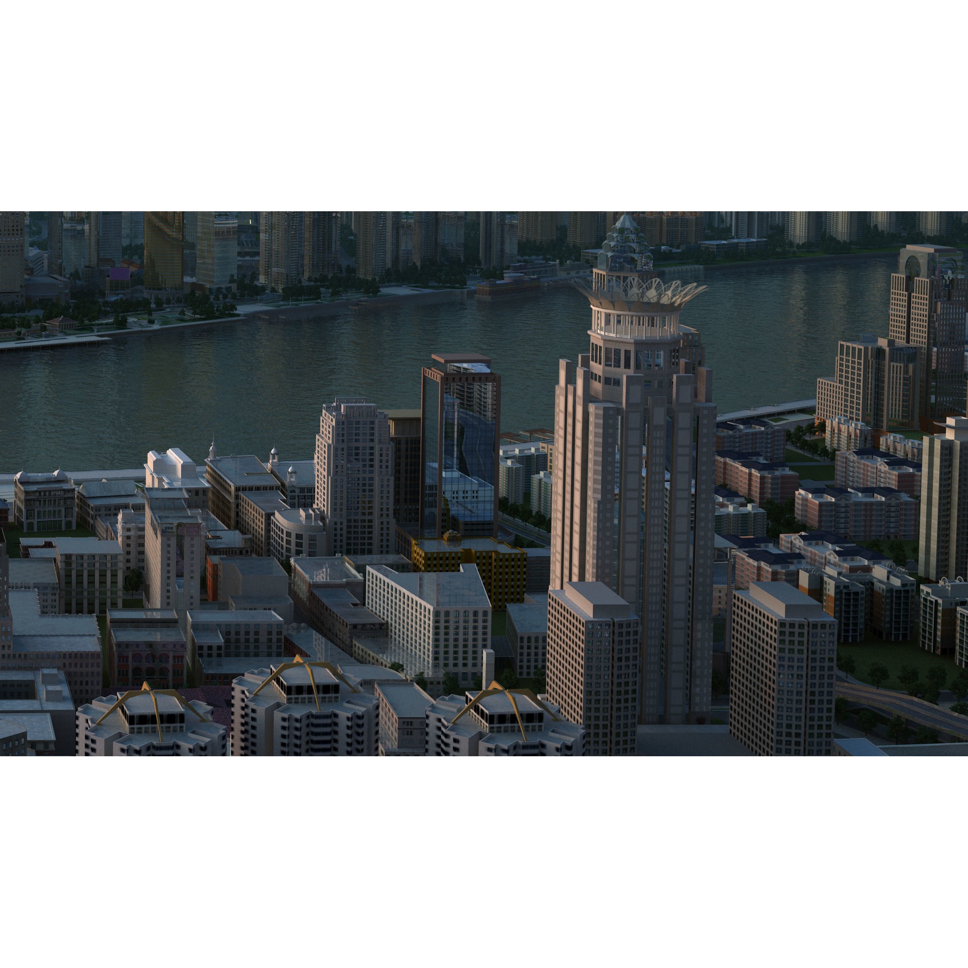 Shanghai Cityscape - High-Quality 3D Model - View 4