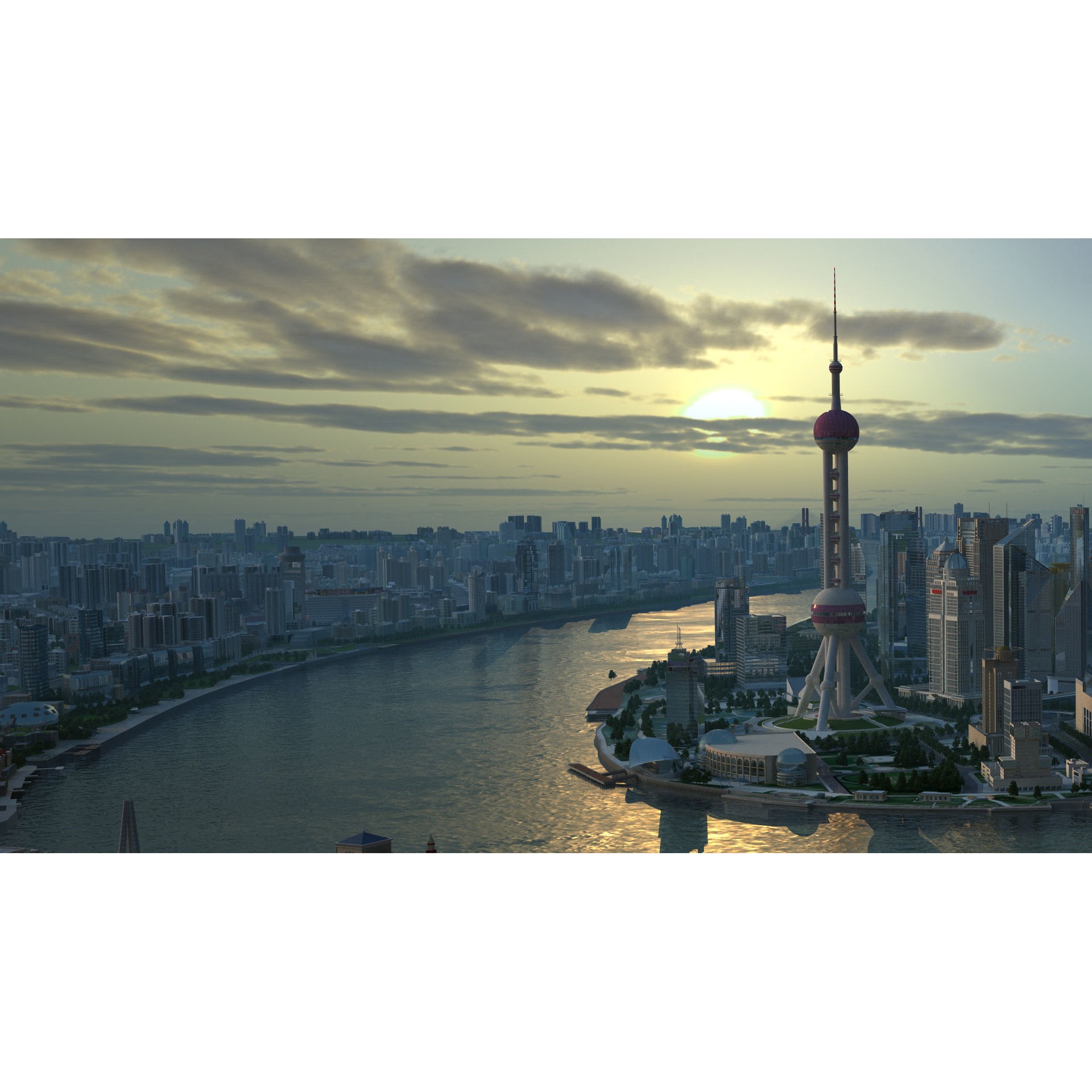 Shanghai Cityscape - High-Quality 3D Model - View 5