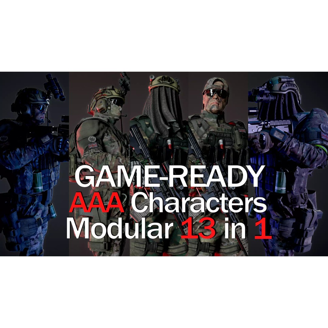 Soldier-AAA-Pack 3D Model – Low Poly Game-Ready Character, FBX - View 2