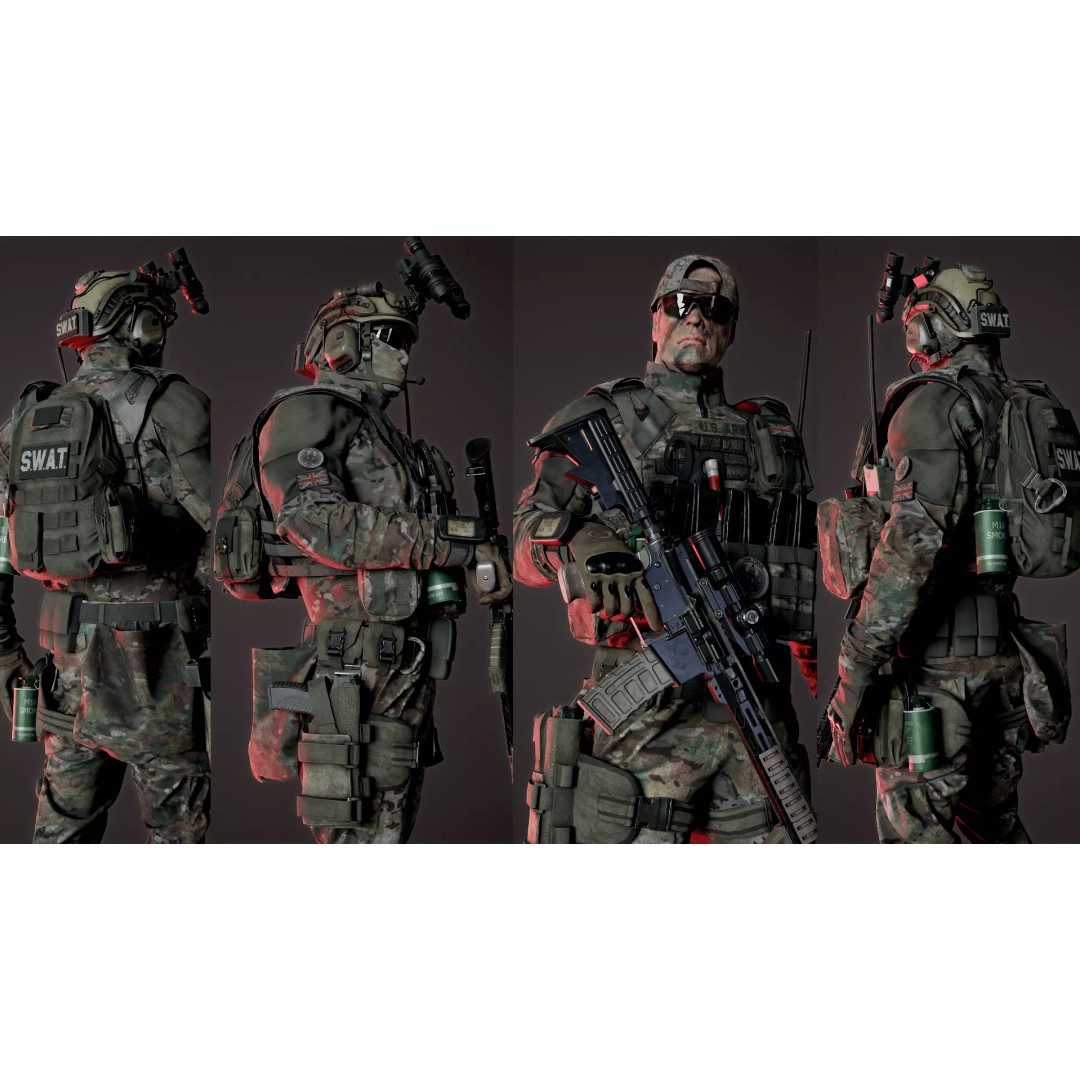 Soldier-AAA-Pack 3D Model – Low Poly Game-Ready Character, FBX - View 4