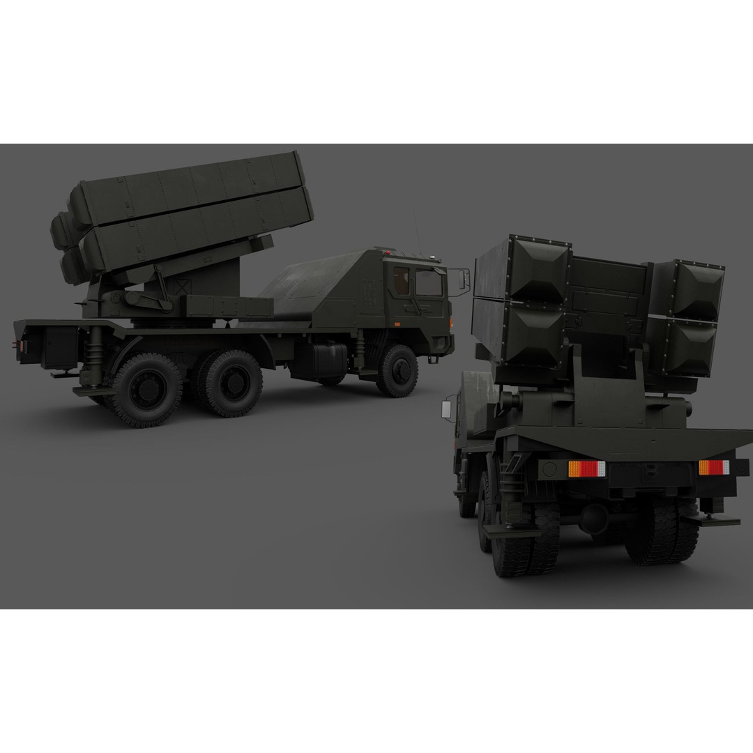 HQ-6A 3D Model – Low Poly Military Vehicle, FBX, Game Ready - View 10