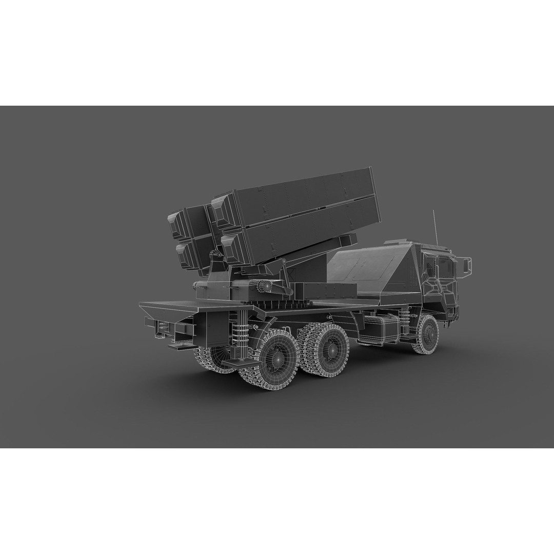 HQ-6A 3D Model – Low Poly Military Vehicle, FBX, Game Ready - View 11