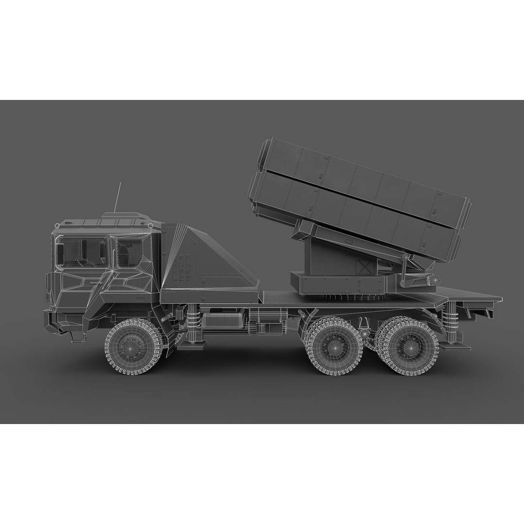 HQ-6A 3D Model – Low Poly Military Vehicle, FBX, Game Ready - View 12