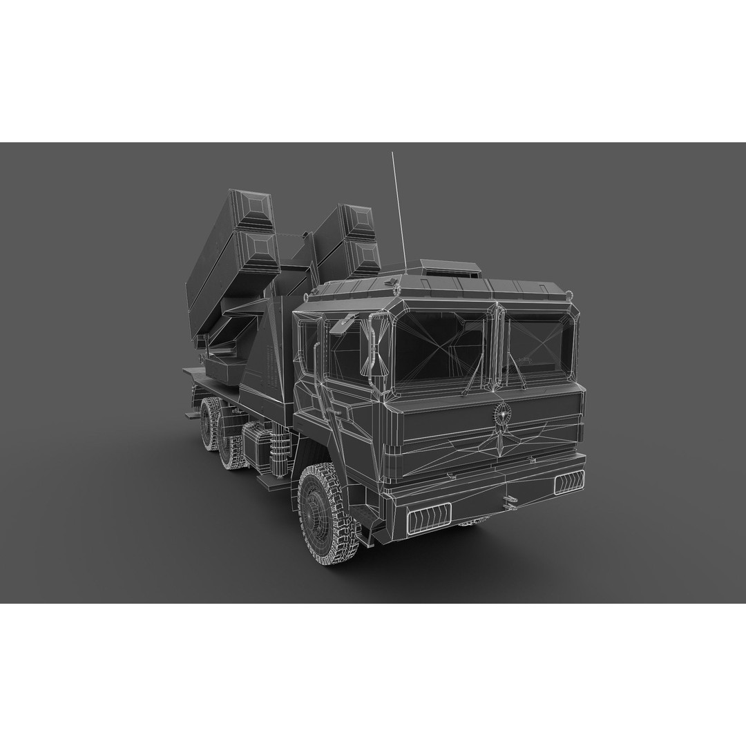 HQ-6A 3D Model – Low Poly Military Vehicle, FBX, Game Ready - View 13