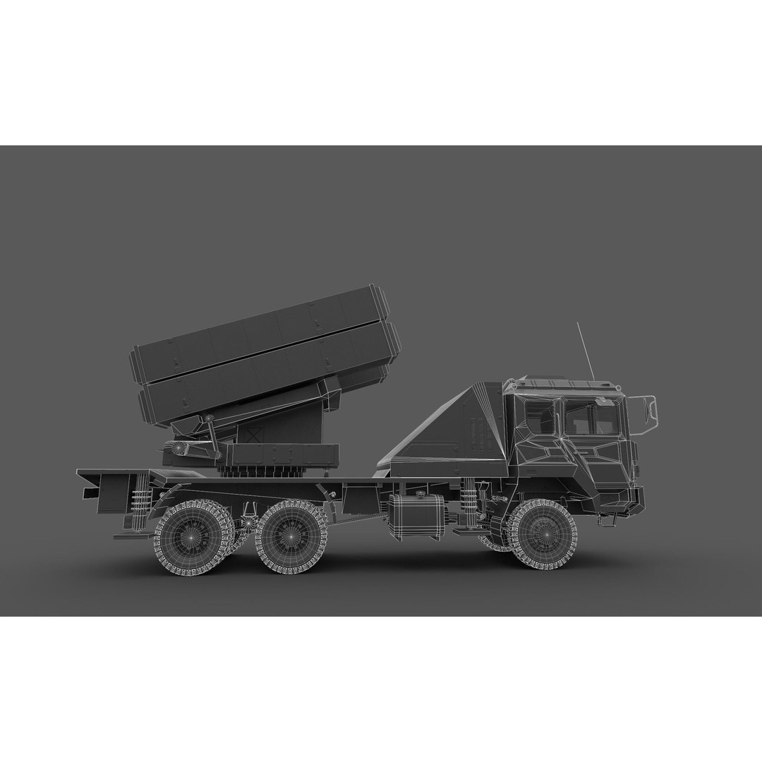 HQ-6A 3D Model – Low Poly Military Vehicle, FBX, Game Ready - View 14