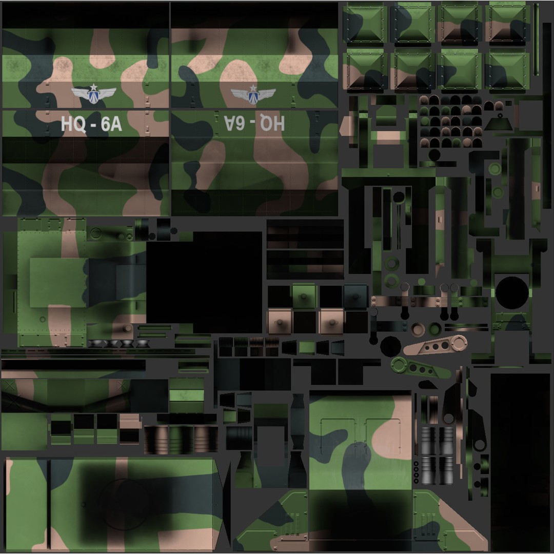 HQ-6A 3D Model – Low Poly Military Vehicle, FBX, Game Ready - View 19