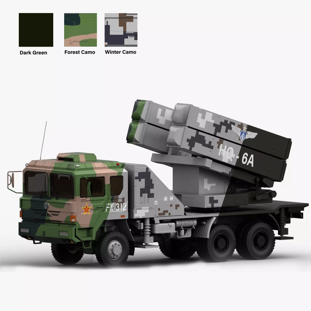 HQ-6A 3D Model – Low Poly Military Vehicle, FBX, Game Ready - View 2