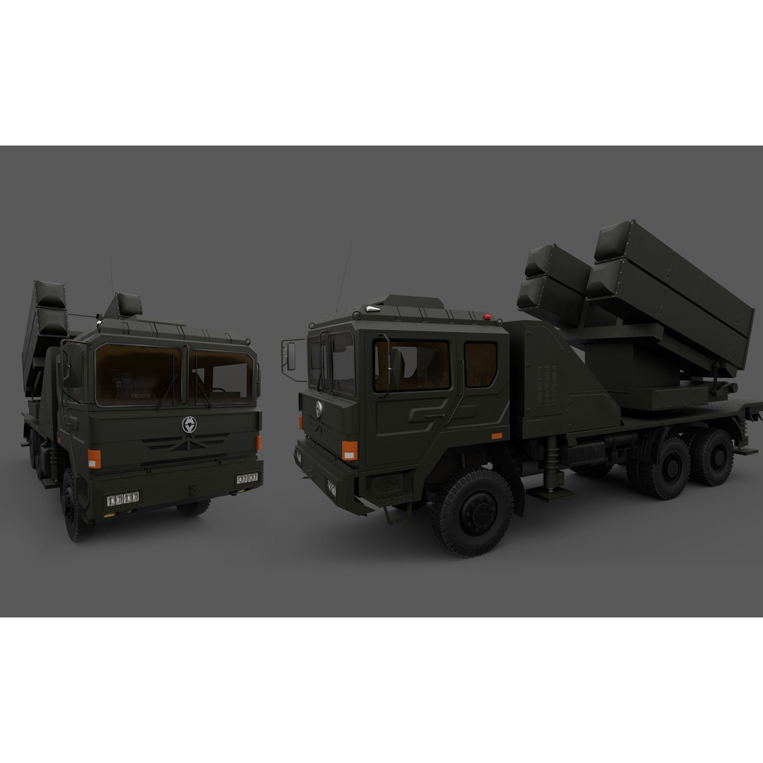 HQ-6A 3D Model – Low Poly Military Vehicle, FBX, Game Ready - View 9
