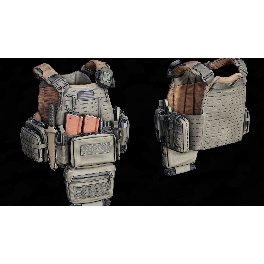 Modular Soldier PMC V1 3D Model – Low Poly Rigged Character, FBX - View 10
