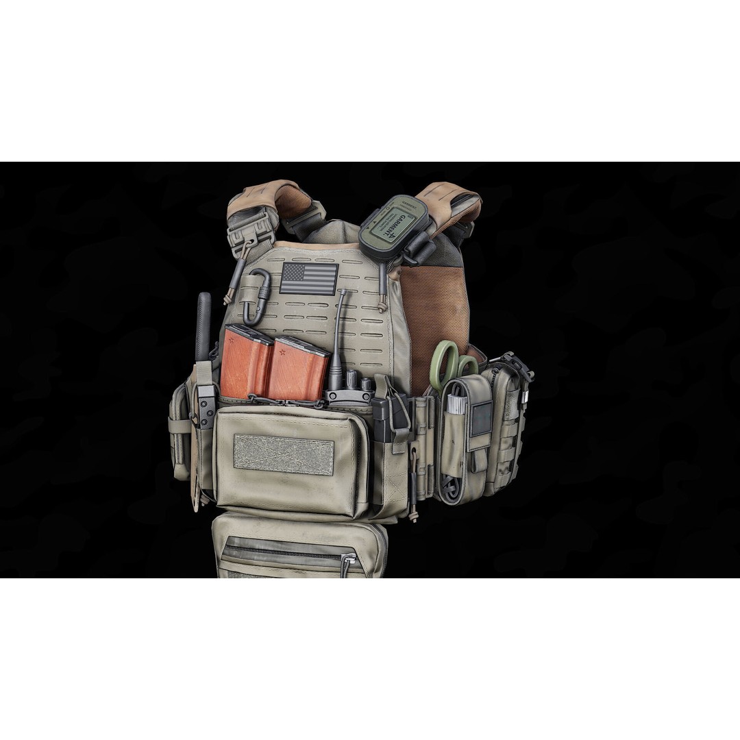 Modular Soldier PMC V1 3D Model – Low Poly Rigged Character, FBX - View 11
