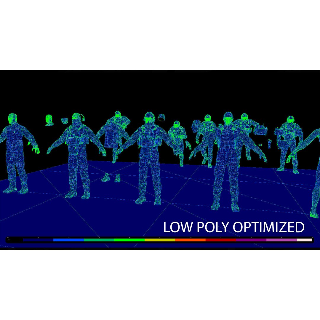 Modular Soldier PMC V1 3D Model – Low Poly Rigged Character, FBX - View 14