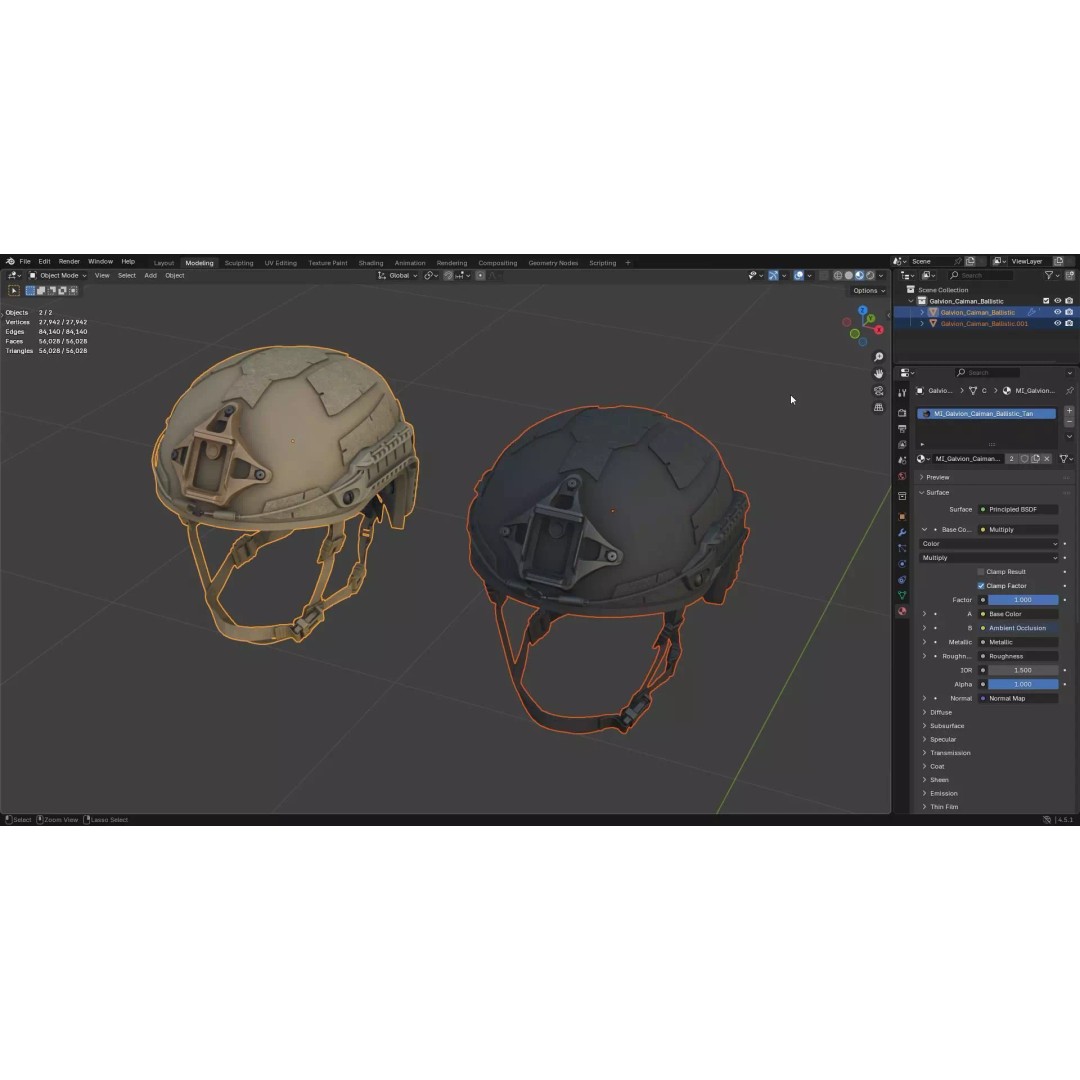 GALVION Caiman 3D Model – Low Poly Game-Ready Military Helmet, FBX