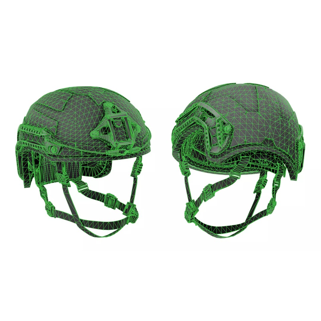 GALVION Caiman 3D Model – Low Poly Game-Ready Military Helmet, FBX - View 8