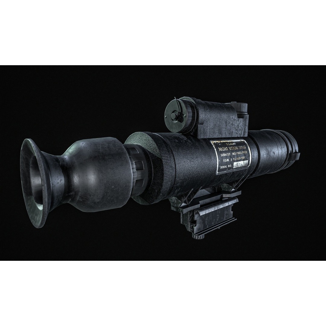 AN PVS 2 Night Vision Scope 3D Model – Low Poly PBR Game Asset, FBX - View 10