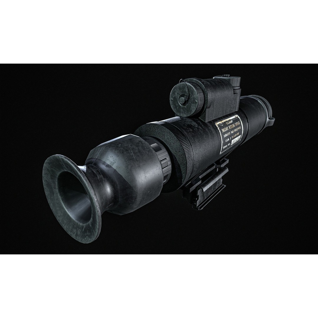 AN PVS 2 Night Vision Scope 3D Model – Low Poly PBR Game Asset, FBX - View 19