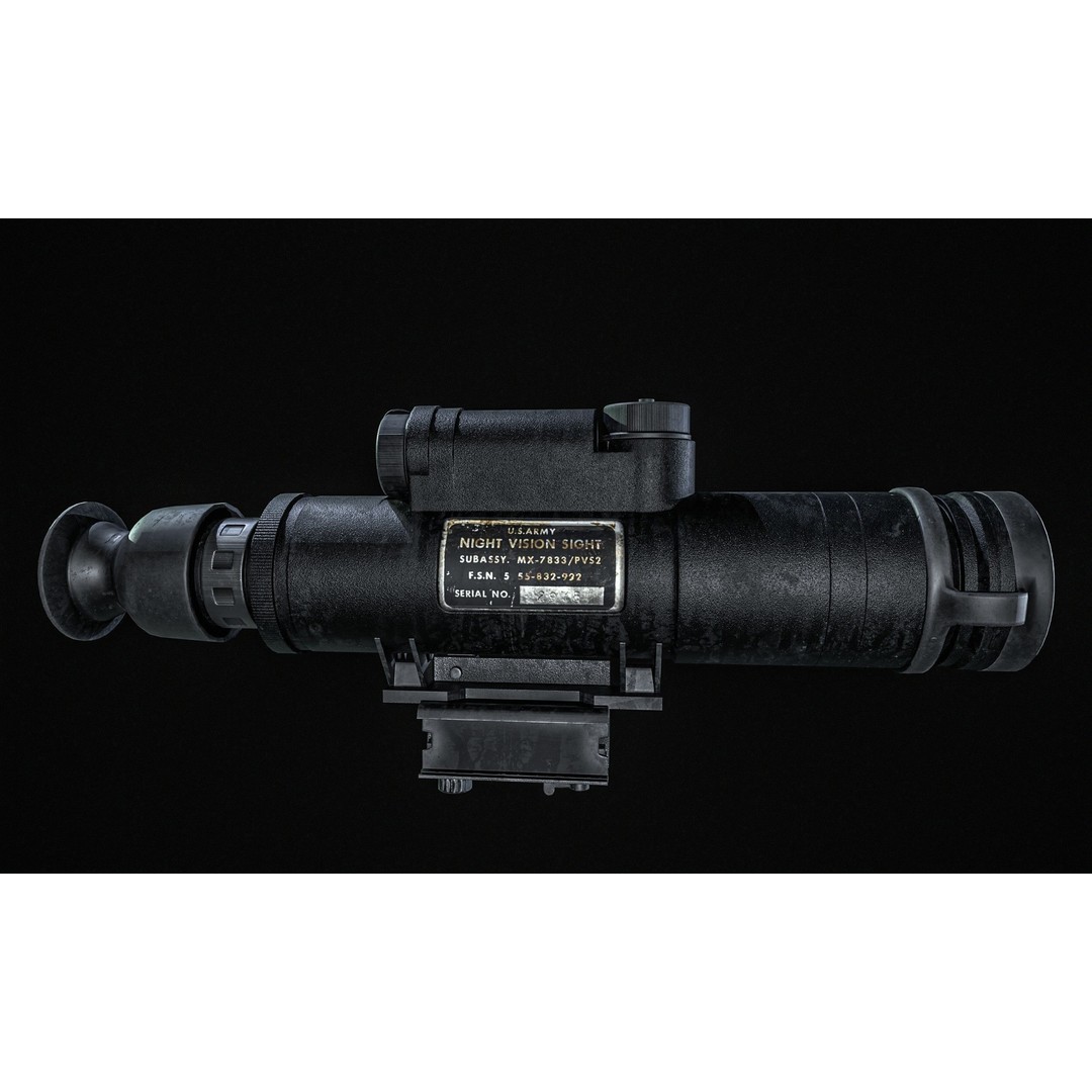 AN PVS 2 Night Vision Scope 3D Model – Low Poly PBR Game Asset, FBX - View 4